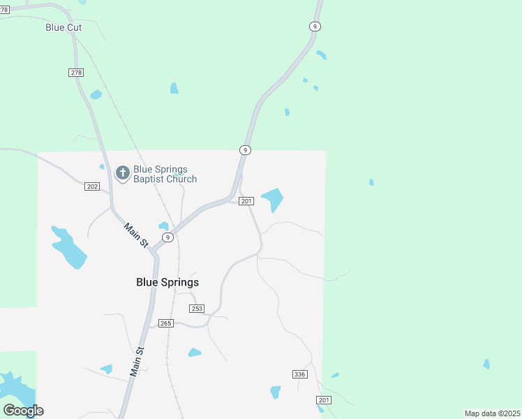 map of restaurants, bars, coffee shops, grocery stores, and more near 1100 County Road 201 in Blue Springs