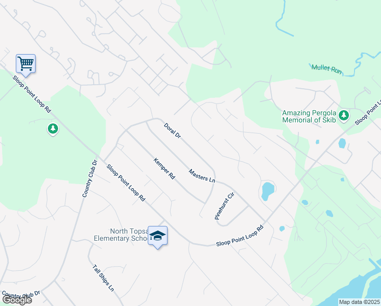 map of restaurants, bars, coffee shops, grocery stores, and more near 240 Doral Drive in Hampstead