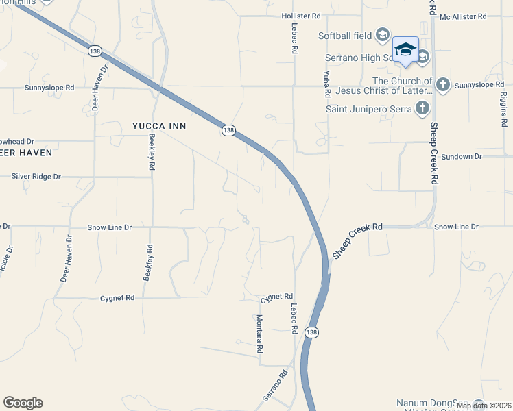 map of restaurants, bars, coffee shops, grocery stores, and more near 8581 Montara Road in Pinon Hills