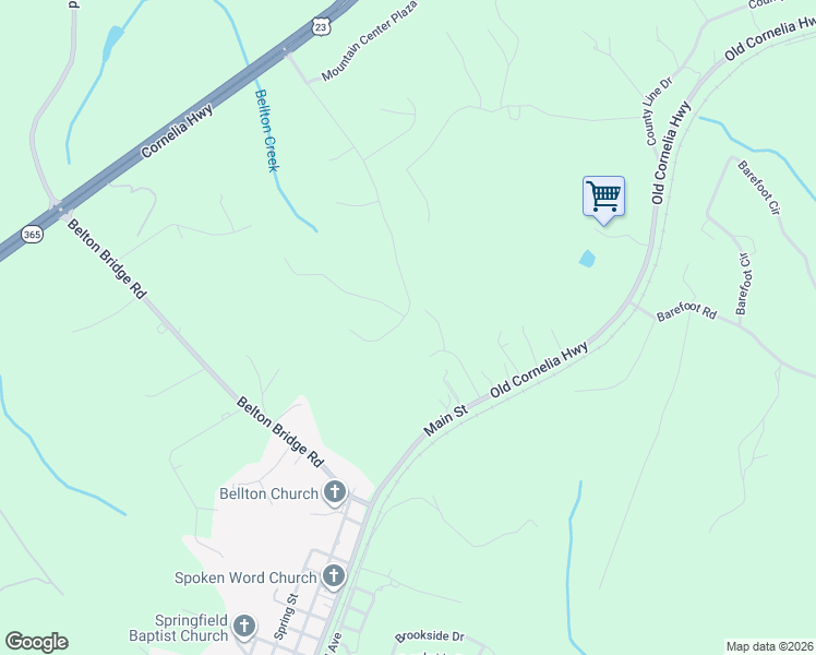 map of restaurants, bars, coffee shops, grocery stores, and more near 5507 Mountain View Parkway in Lula