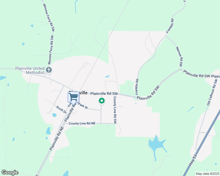 map of restaurants, bars, coffee shops, grocery stores, and more near 733 Plainville Road Southwest in Plainville