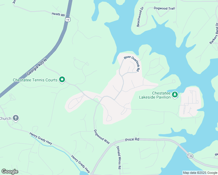 map of restaurants, bars, coffee shops, grocery stores, and more near 85 Ridgetop Court in Dawsonville