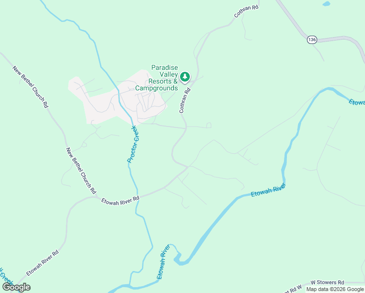 map of restaurants, bars, coffee shops, grocery stores, and more near 136 Cothran Road in Dawsonville