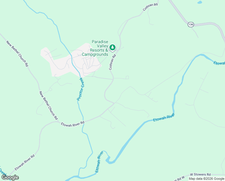 map of restaurants, bars, coffee shops, grocery stores, and more near 136 Cothran Road in Dawsonville