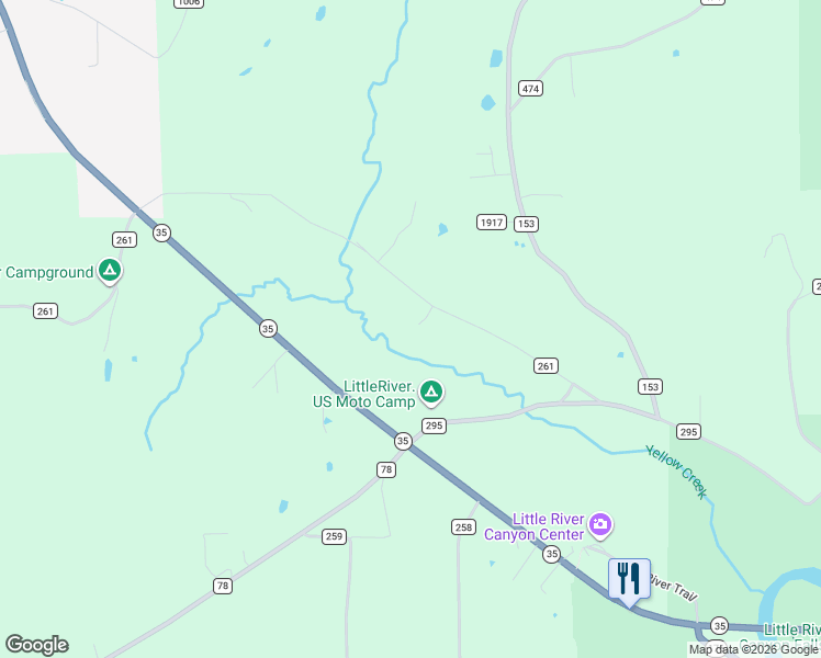 map of restaurants, bars, coffee shops, grocery stores, and more near 2216 County Road 261 in Fort Payne