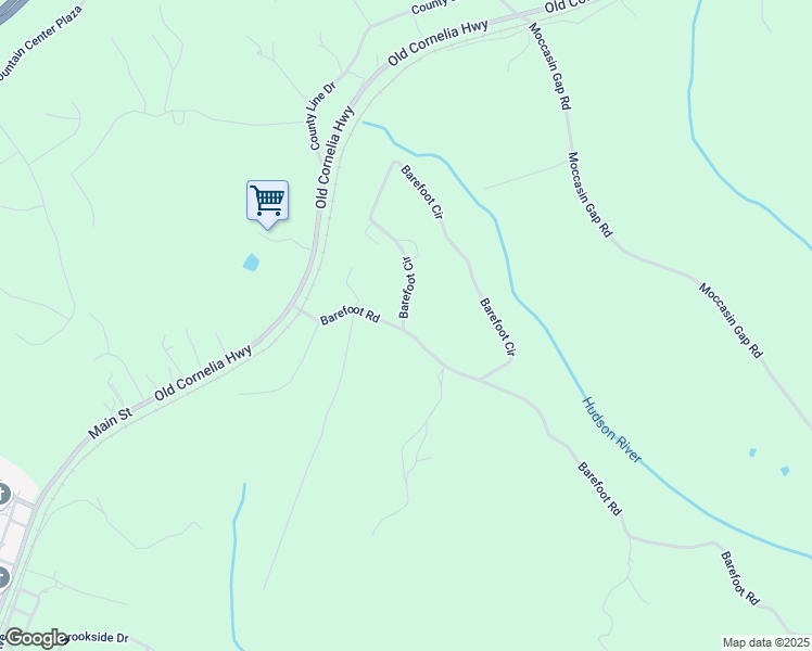 map of restaurants, bars, coffee shops, grocery stores, and more near 111 Barefoot Circle in Lula