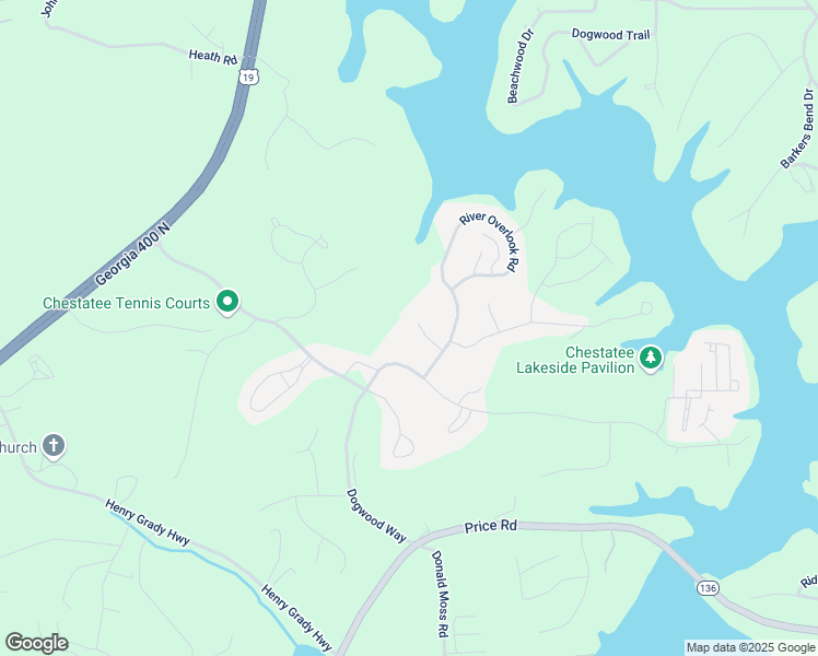 map of restaurants, bars, coffee shops, grocery stores, and more near 85 Ridgetop Court in Dawsonville
