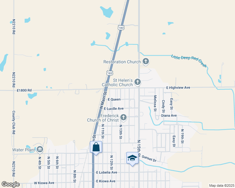 map of restaurants, bars, coffee shops, grocery stores, and more near 1607 North 13th Street in Frederick