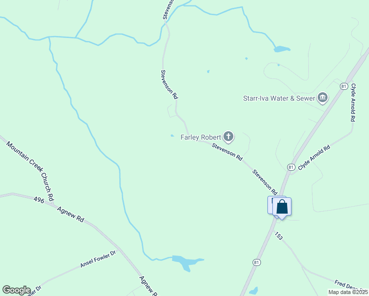 map of restaurants, bars, coffee shops, grocery stores, and more near 319 Stevenson Road in Starr