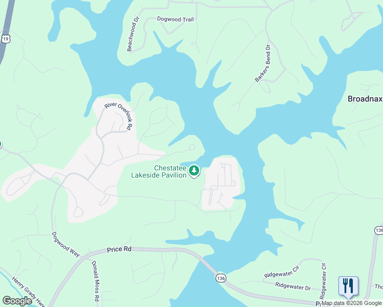 map of restaurants, bars, coffee shops, grocery stores, and more near 486 River Sound Lane in Dawsonville