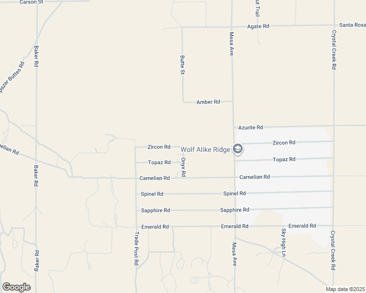 map of restaurants, bars, coffee shops, grocery stores, and more near Zircon Road in Lucerne Valley