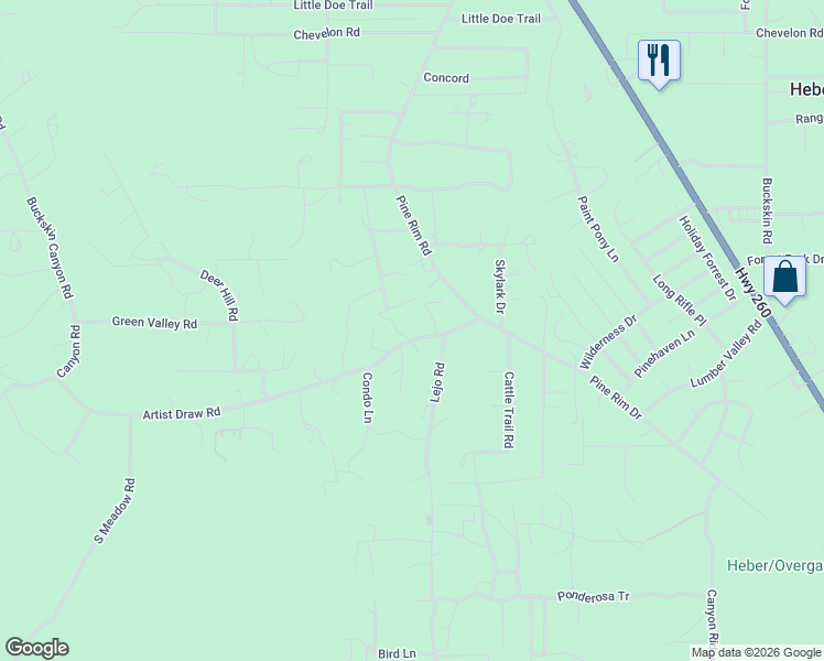 map of restaurants, bars, coffee shops, grocery stores, and more near 1989 Dreamy Draw in Navajo County