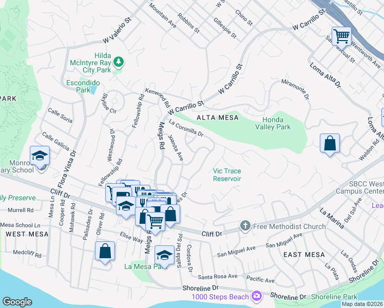 map of restaurants, bars, coffee shops, grocery stores, and more near 741 Dolores Avenue in Santa Barbara