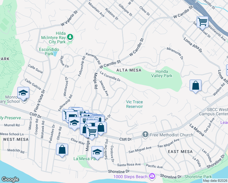 map of restaurants, bars, coffee shops, grocery stores, and more near 741 Dolores Avenue in Santa Barbara