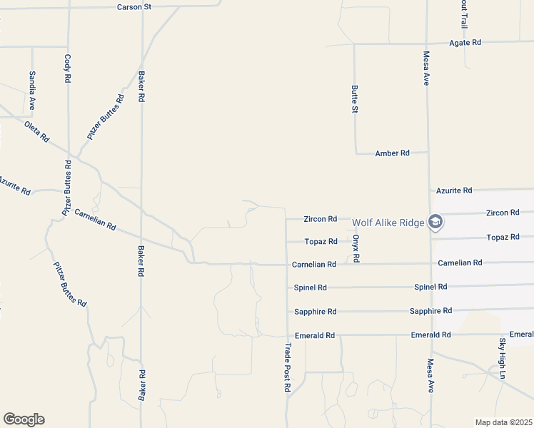 map of restaurants, bars, coffee shops, grocery stores, and more near 32042 Zircon Road in Lucerne Valley