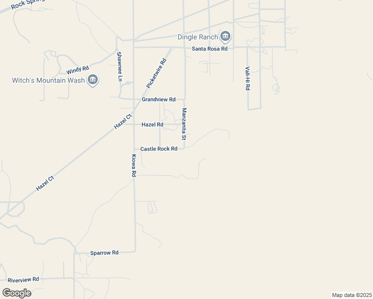 map of restaurants, bars, coffee shops, grocery stores, and more near Manzanita Road in Apple Valley