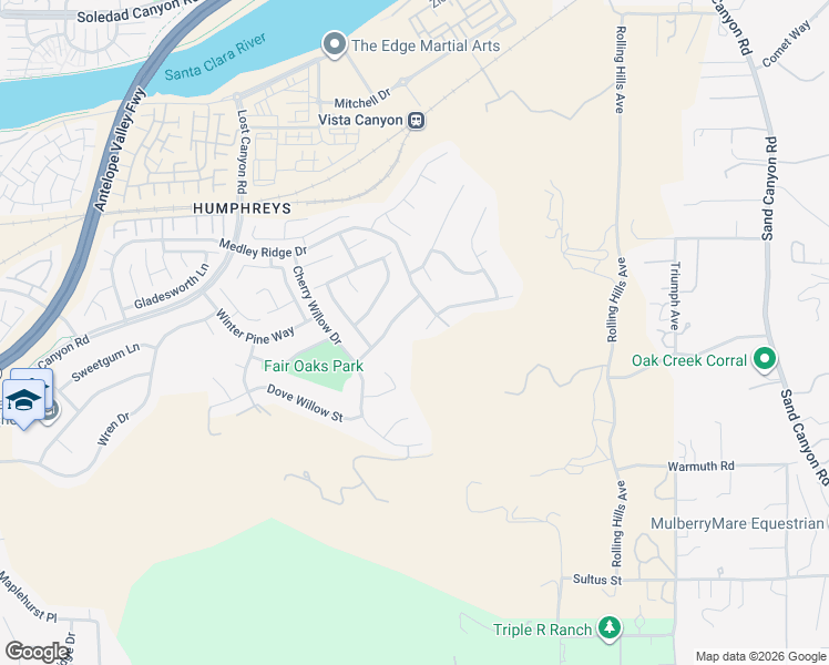 map of restaurants, bars, coffee shops, grocery stores, and more near 16923 Royal Pines Lane in Santa Clarita