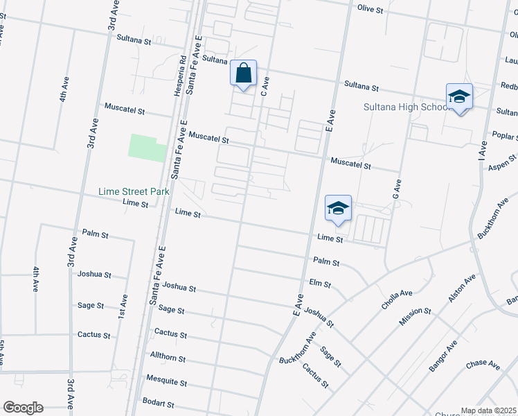 map of restaurants, bars, coffee shops, grocery stores, and more near 8561 C Avenue in Hesperia