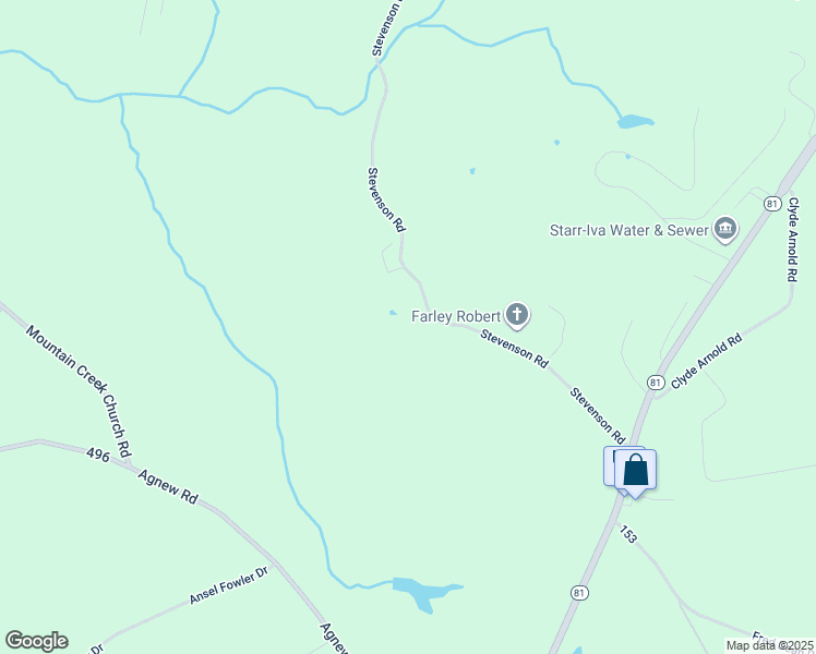 map of restaurants, bars, coffee shops, grocery stores, and more near 319 Stevenson Road in Starr