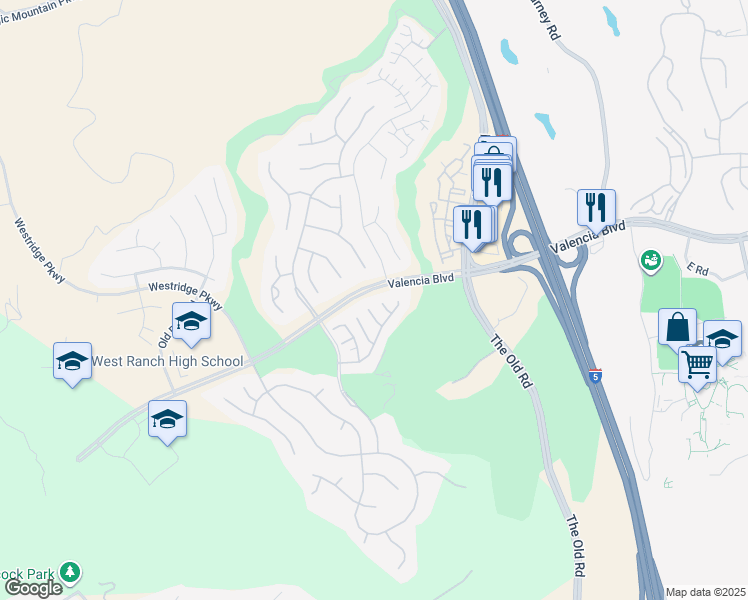 map of restaurants, bars, coffee shops, grocery stores, and more near 26757 Via Amare in Los Angeles County