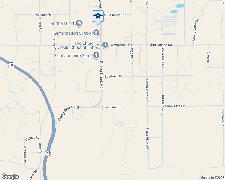 map of restaurants, bars, coffee shops, grocery stores, and more near 8657 Sahara Road in Phelan