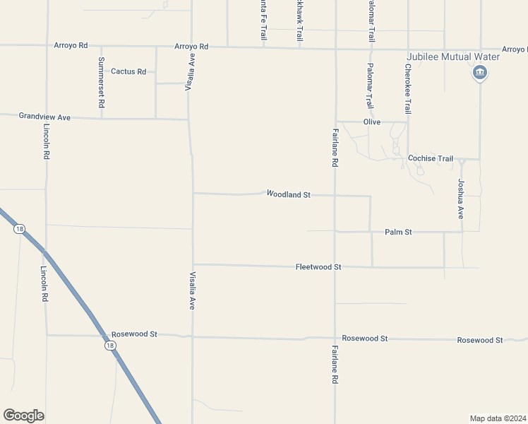 map of restaurants, bars, coffee shops, grocery stores, and more near Woodland Street in Lucerne Valley