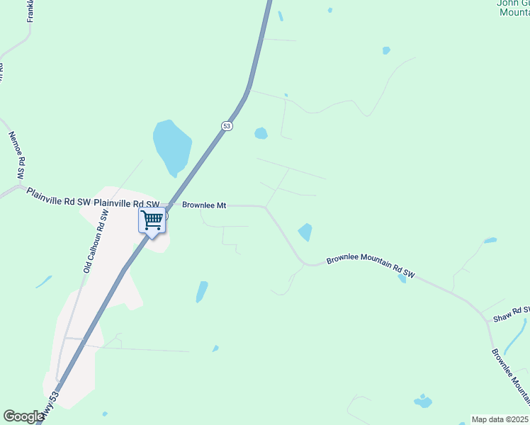 map of restaurants, bars, coffee shops, grocery stores, and more near 248 Brownlee Mount in Adairsville