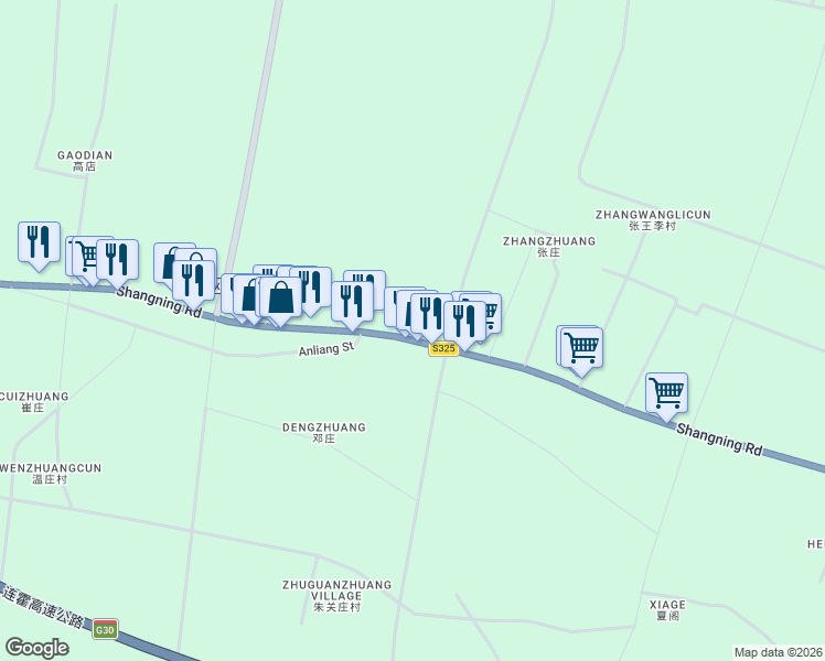 map of restaurants, bars, coffee shops, grocery stores, and more near in Shangqiu