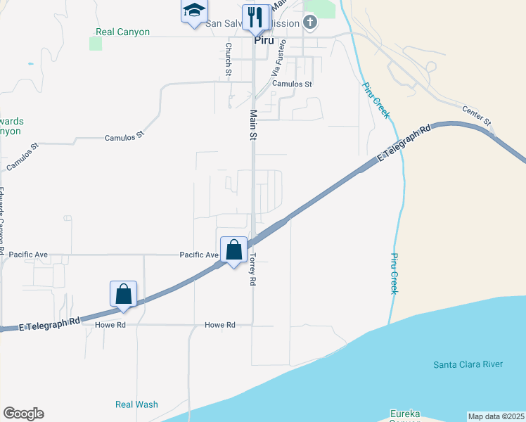 map of restaurants, bars, coffee shops, grocery stores, and more near 4043 Aurora Way in Fillmore