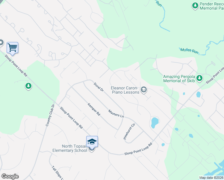 map of restaurants, bars, coffee shops, grocery stores, and more near 623 West Craftsman Way in Hampstead