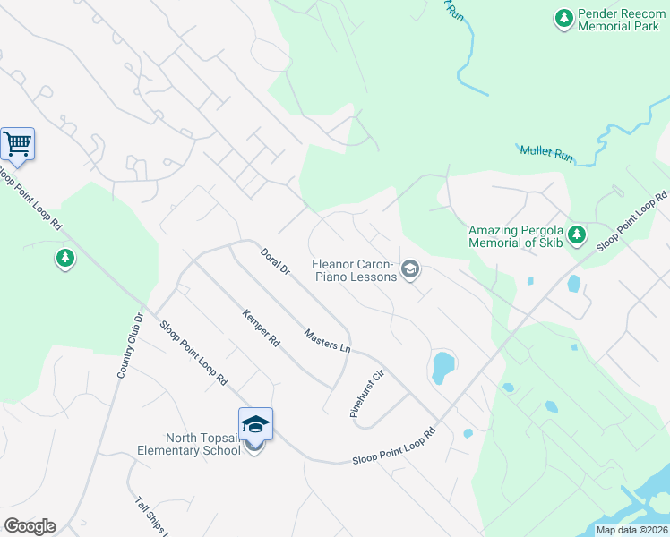 map of restaurants, bars, coffee shops, grocery stores, and more near 562 West Craftsman Way in Hampstead