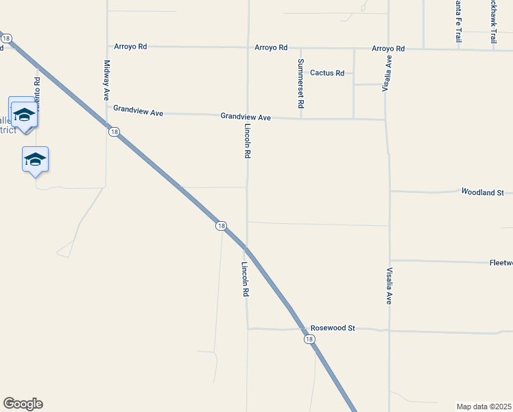 map of restaurants, bars, coffee shops, grocery stores, and more near 35325 Woodland Street in Lucerne Valley