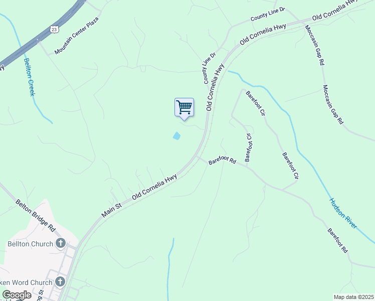 map of restaurants, bars, coffee shops, grocery stores, and more near 6803 Old Cornelia Highway in Lula