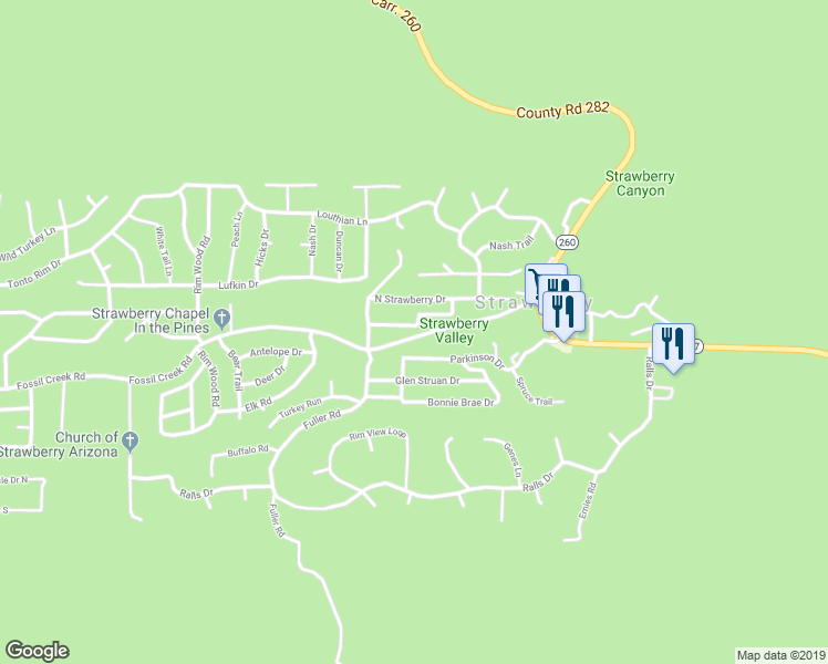 map of restaurants, bars, coffee shops, grocery stores, and more near 8250 Fossil Creek Road in Pine