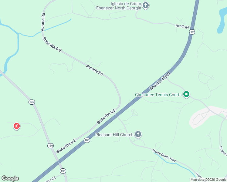 map of restaurants, bars, coffee shops, grocery stores, and more near 831 Auraria Road in Dawsonville