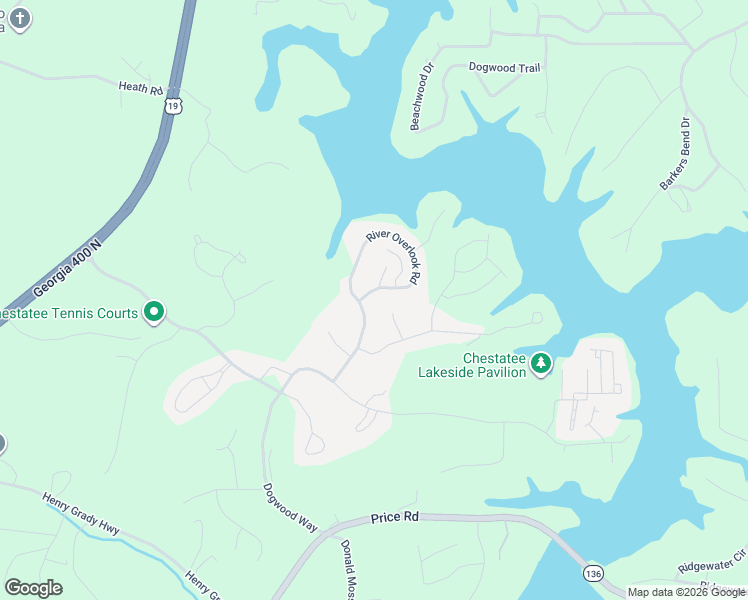 map of restaurants, bars, coffee shops, grocery stores, and more near 230 River Overlook Road in Dawsonville