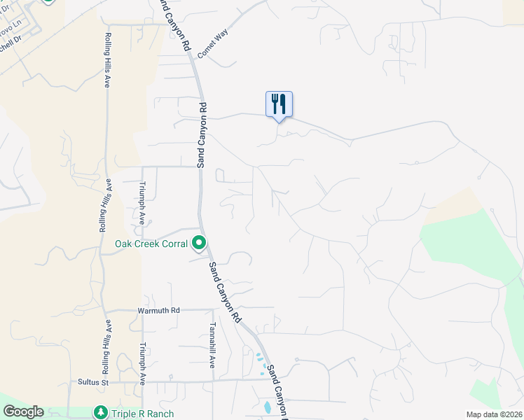 map of restaurants, bars, coffee shops, grocery stores, and more near 27520 Trail Ridge Road in Santa Clarita