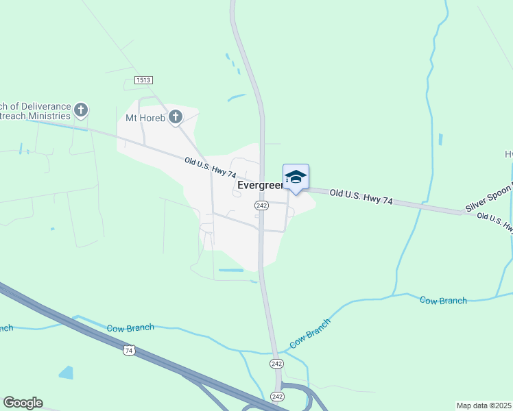map of restaurants, bars, coffee shops, grocery stores, and more near 6365 Haynes Lennon Highway in Evergreen