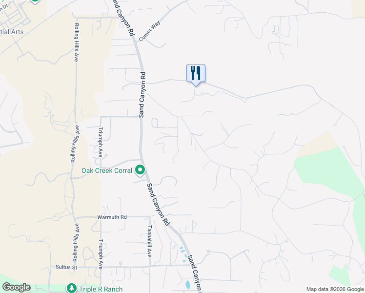 map of restaurants, bars, coffee shops, grocery stores, and more near 27520 Trail Ridge Road in Santa Clarita