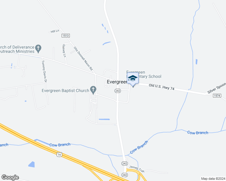 map of restaurants, bars, coffee shops, grocery stores, and more near 6365 Haynes Lennon Highway in Evergreen