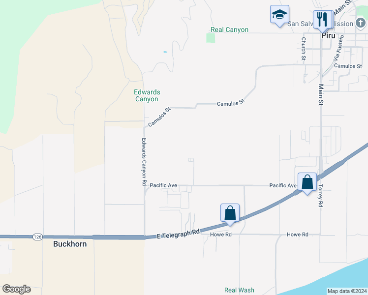 map of restaurants, bars, coffee shops, grocery stores, and more near in Piru