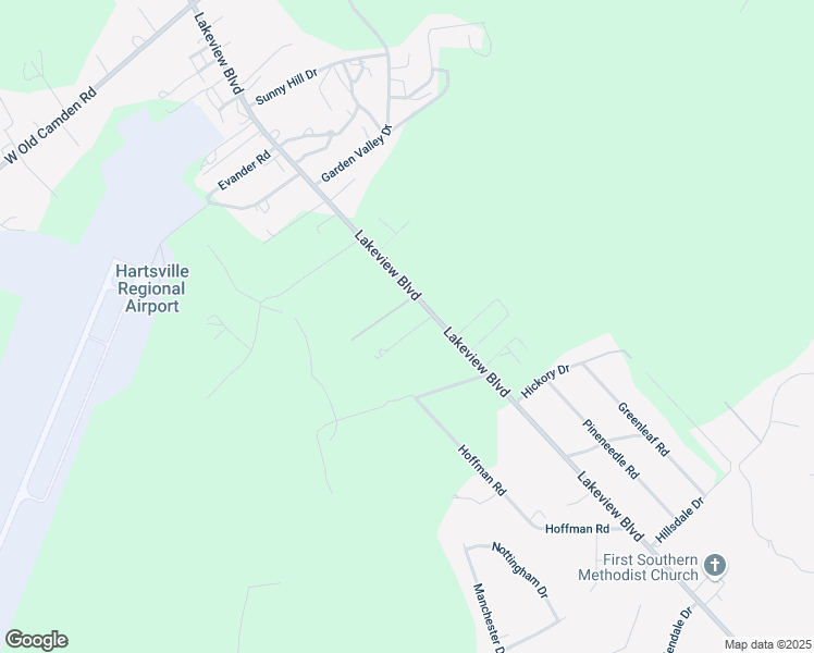 map of restaurants, bars, coffee shops, grocery stores, and more near 1001-1099 Sunny Meadow Lane in Hartsville