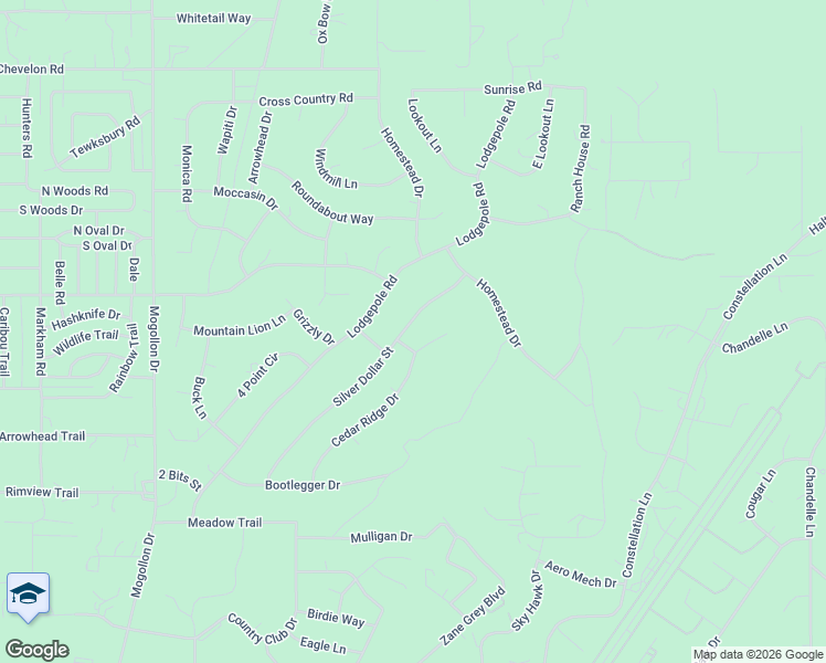 map of restaurants, bars, coffee shops, grocery stores, and more near 2891 Silver Dollar Street in Navajo County