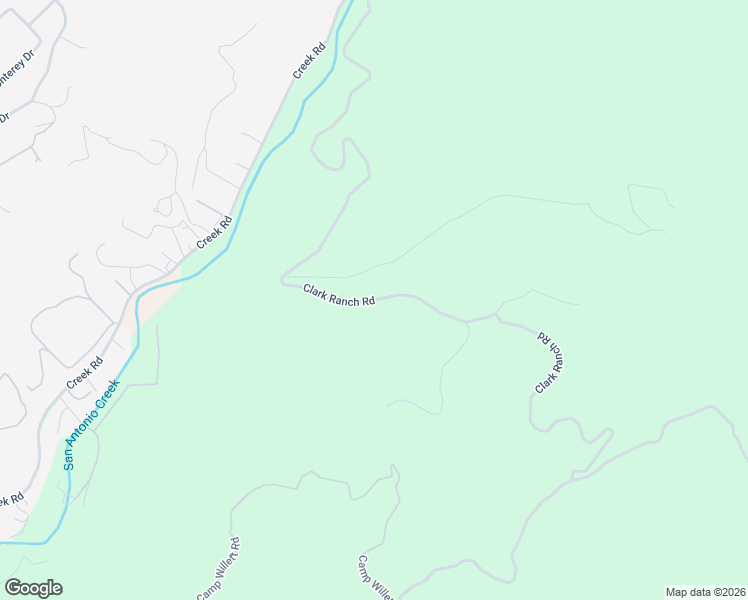 map of restaurants, bars, coffee shops, grocery stores, and more near Clark Ranch Rd in Ojai