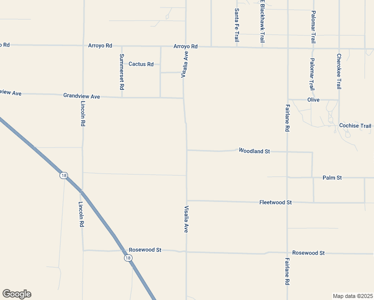 map of restaurants, bars, coffee shops, grocery stores, and more near Woodland Street in Lucerne Valley