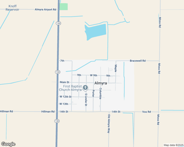 map of restaurants, bars, coffee shops, grocery stores, and more near 111 North Porter Street in Almyra