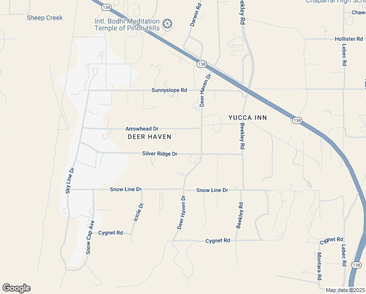 map of restaurants, bars, coffee shops, grocery stores, and more near 3050 Silver Ridge Drive in Pinon Hills
