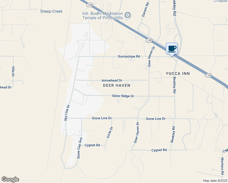 map of restaurants, bars, coffee shops, grocery stores, and more near 2910 Silver Ridge Drive in Piñon Hills