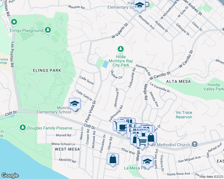 map of restaurants, bars, coffee shops, grocery stores, and more near 810 Litchfield Lane in Santa Barbara