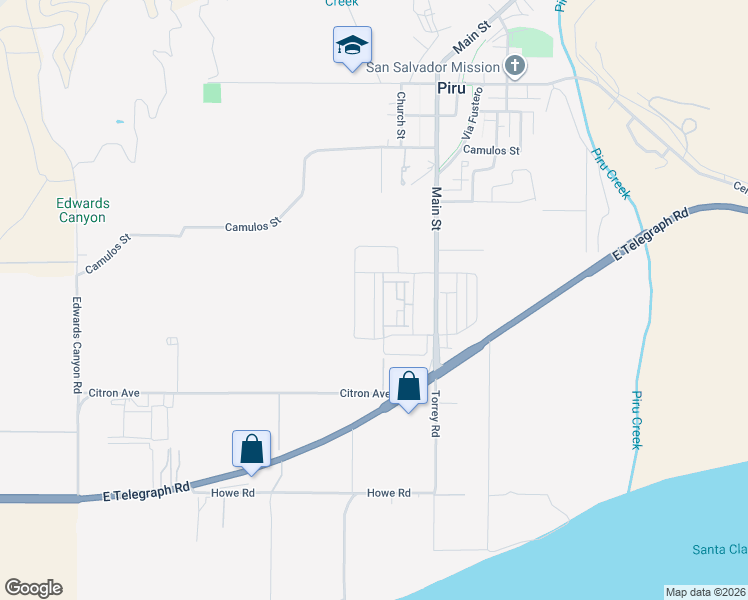map of restaurants, bars, coffee shops, grocery stores, and more near 201 Murcott Avenue in Piru